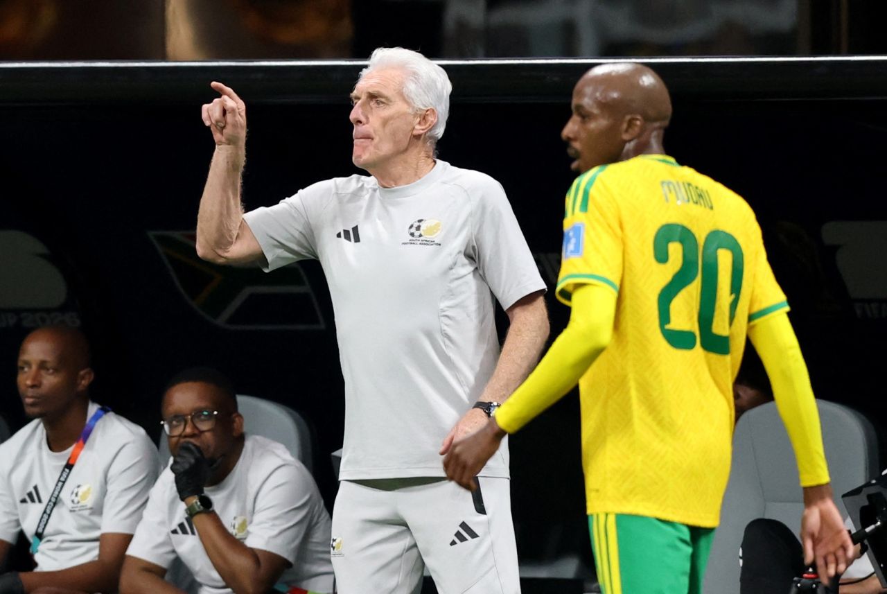 Jogadores sul-africanos comemoram classificação