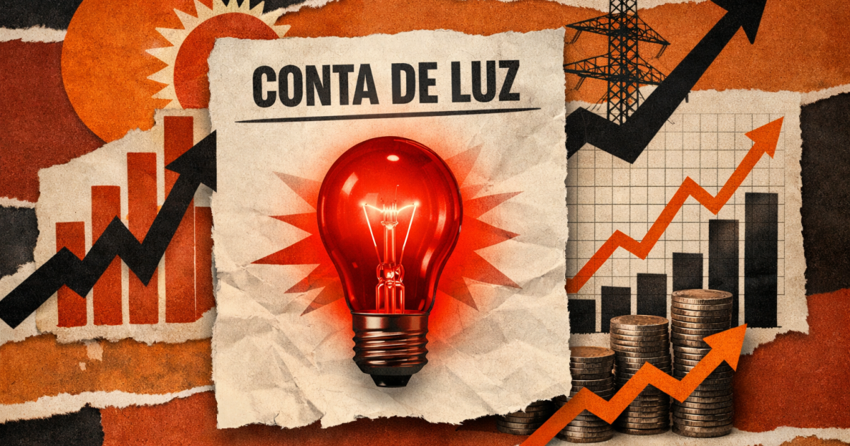 Faturas de energia sobre mesa ao lado de um medidor