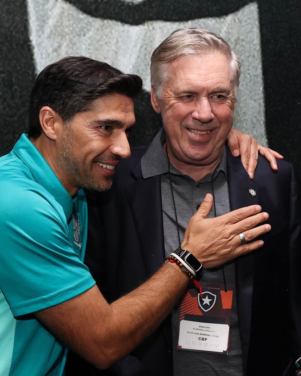 Carlo Ancelotti no estádio Nilton Santos