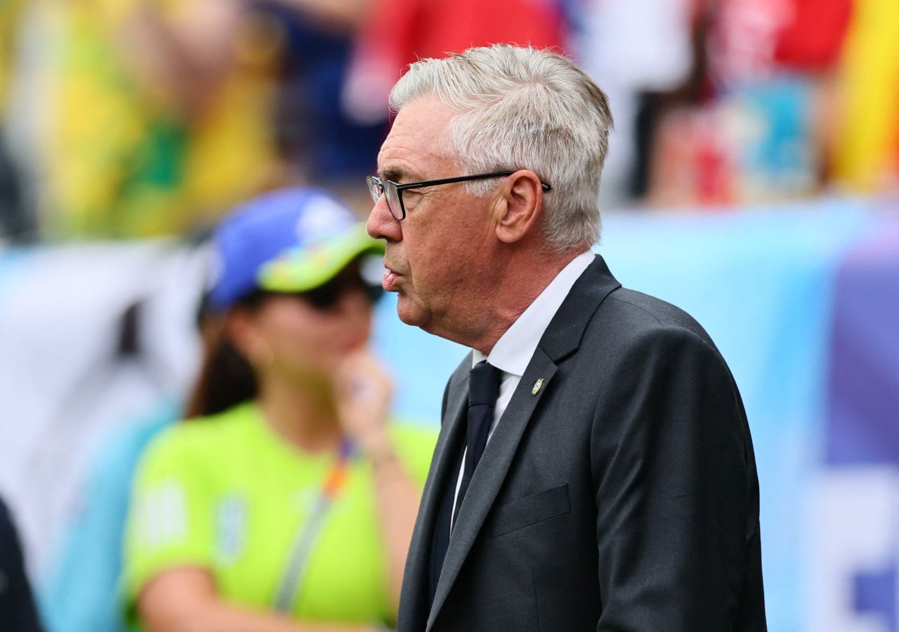Carlo Ancelotti antes da partida Brasil x Noruega