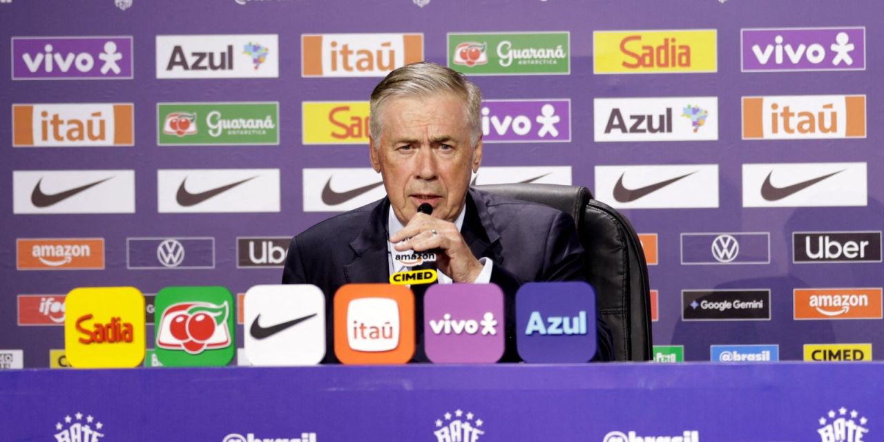 Carlo Ancelotti na coletiva de convocação