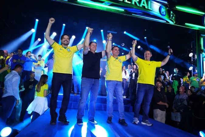 André do Prado no evento de pré-candidatura em Guarulhos