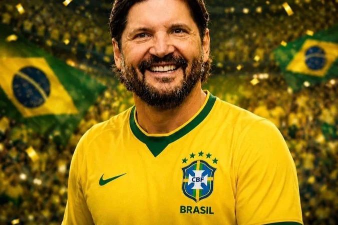 André do Prado no palanque em Guarulhos