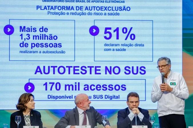 Painel com números sobre custos das apostas e atendimento no SUS