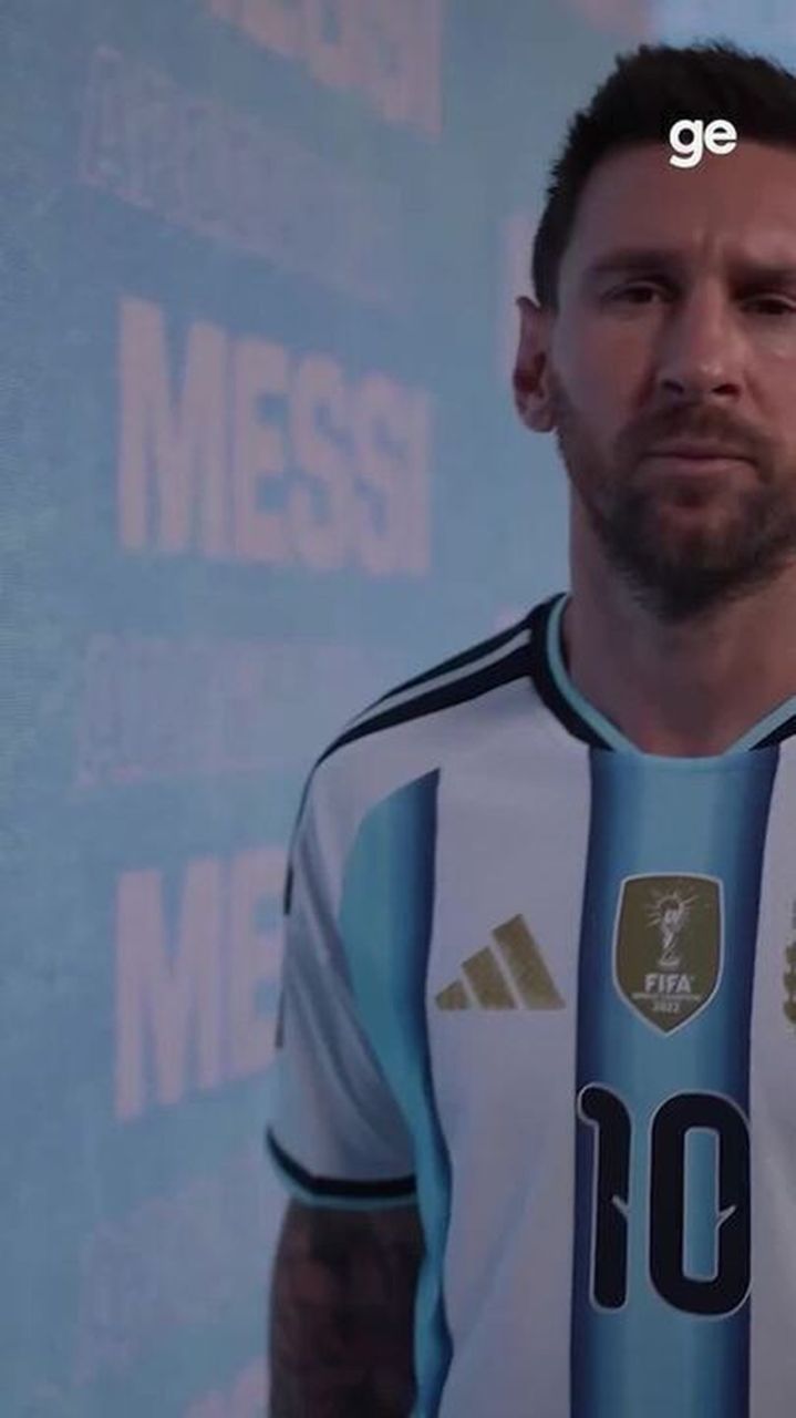 Lionel Messi no media day da seleção argentina
