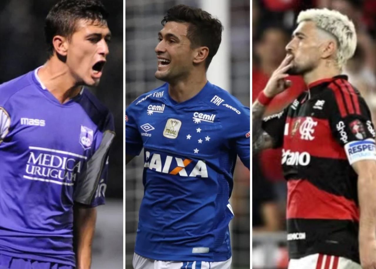 Arrascaeta comemora gol pelo Flamengo no Maracanã