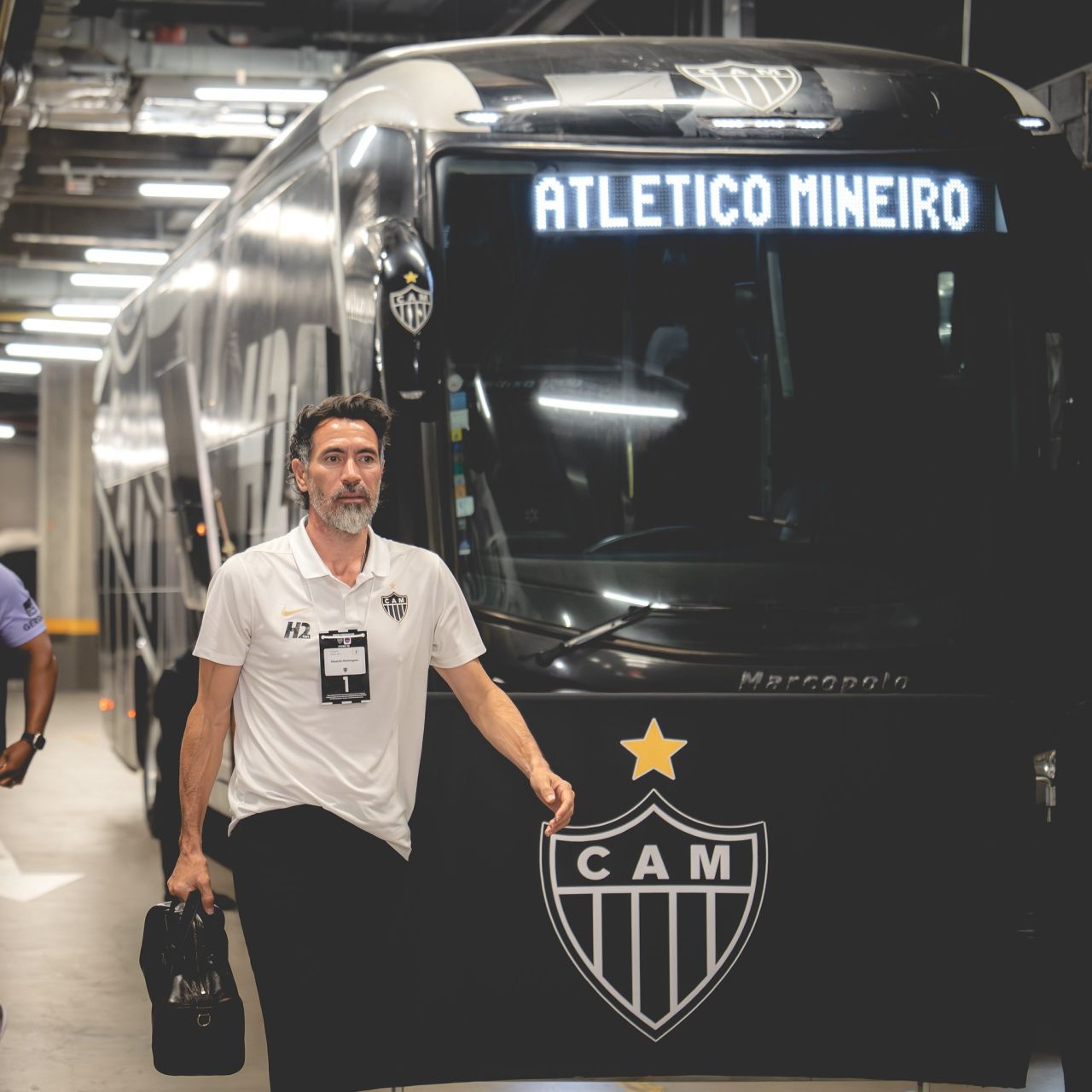 Eduardo Domínguez durante treino do Atlético-MG no Cidade do Galo
