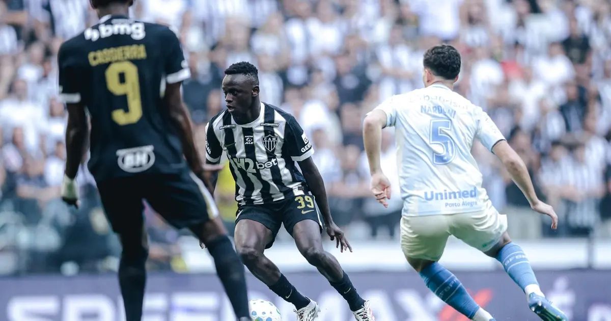 Jogadores do Atlético comemoram após gol na Arena MRV