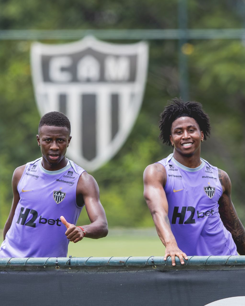 Alan Minda, Alan Franco e Preciado no CT do Atlético-MG
