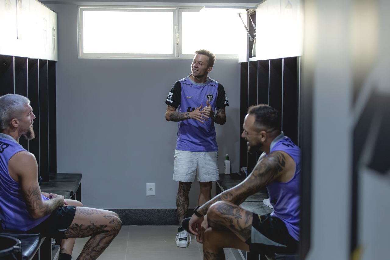 Jogadores do Atlético-MG durante exames na Cidade do Galo