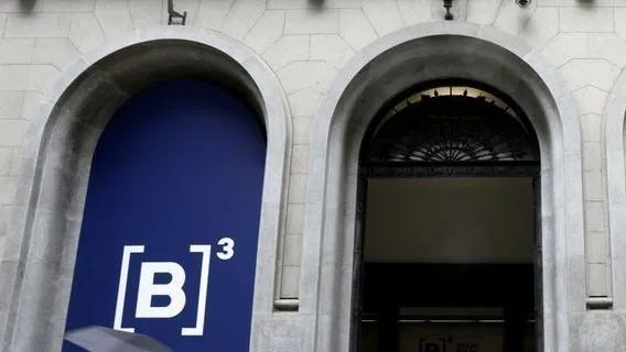 Painel eletrônico da B3 exibindo cotações