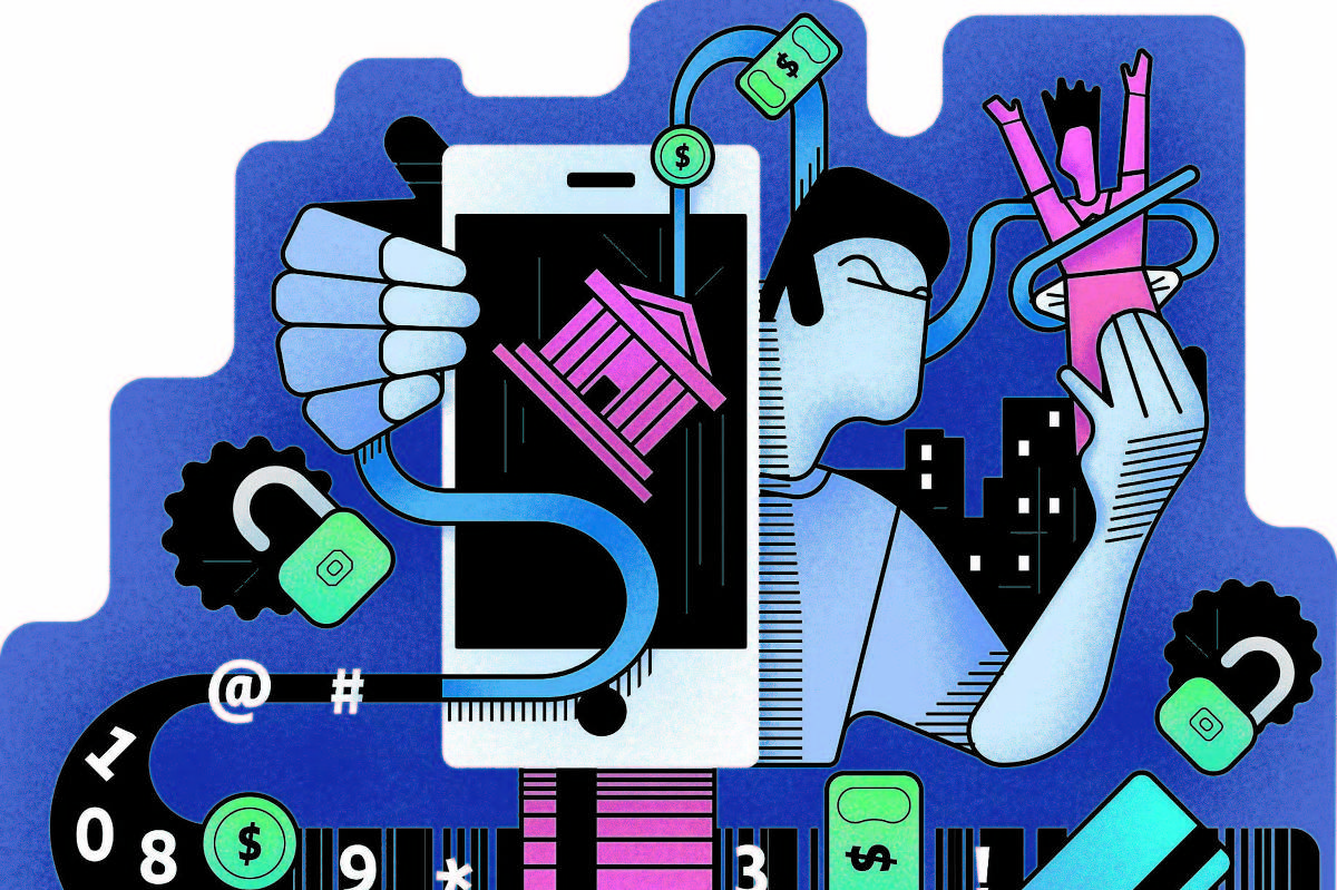 aposentado consultando extrato bancário