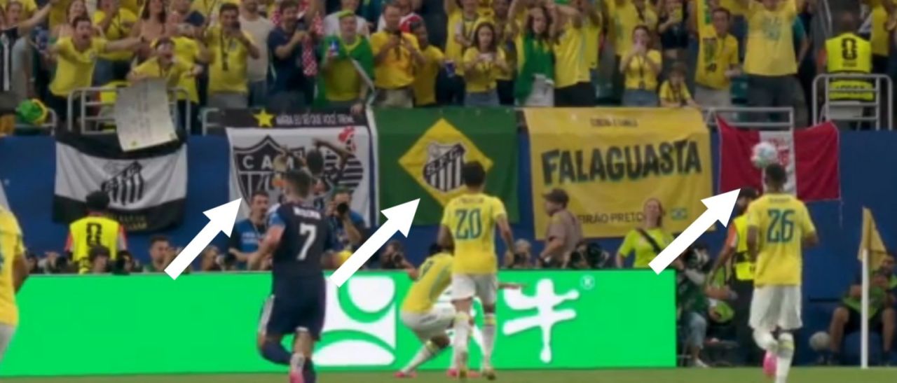Torcedores com bandeiras de clubes no Estádio de Miami
