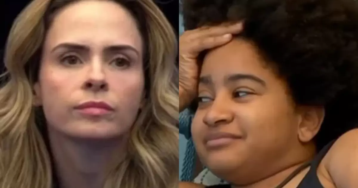 Ana Paula Renault e Milena conversam na área externa do BBB26