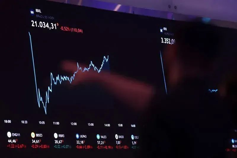 Painel eletrônico com cotações na B3