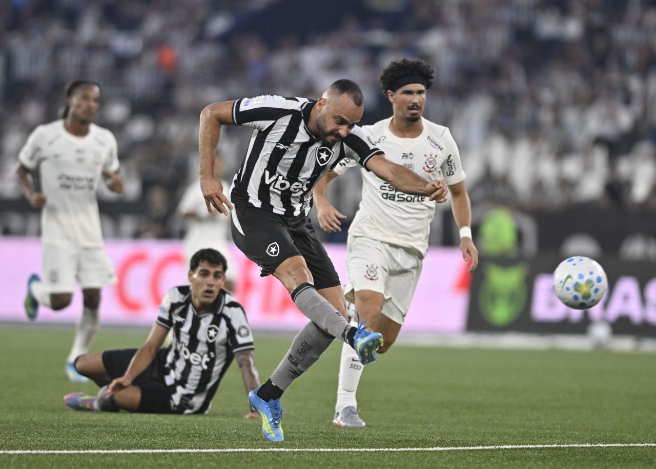 Jogadores do Botafogo comemoram gol no Engenhão