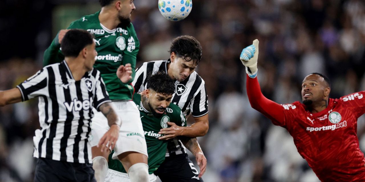 Partida entre Botafogo e Palmeiras no estádio Nilton Santos