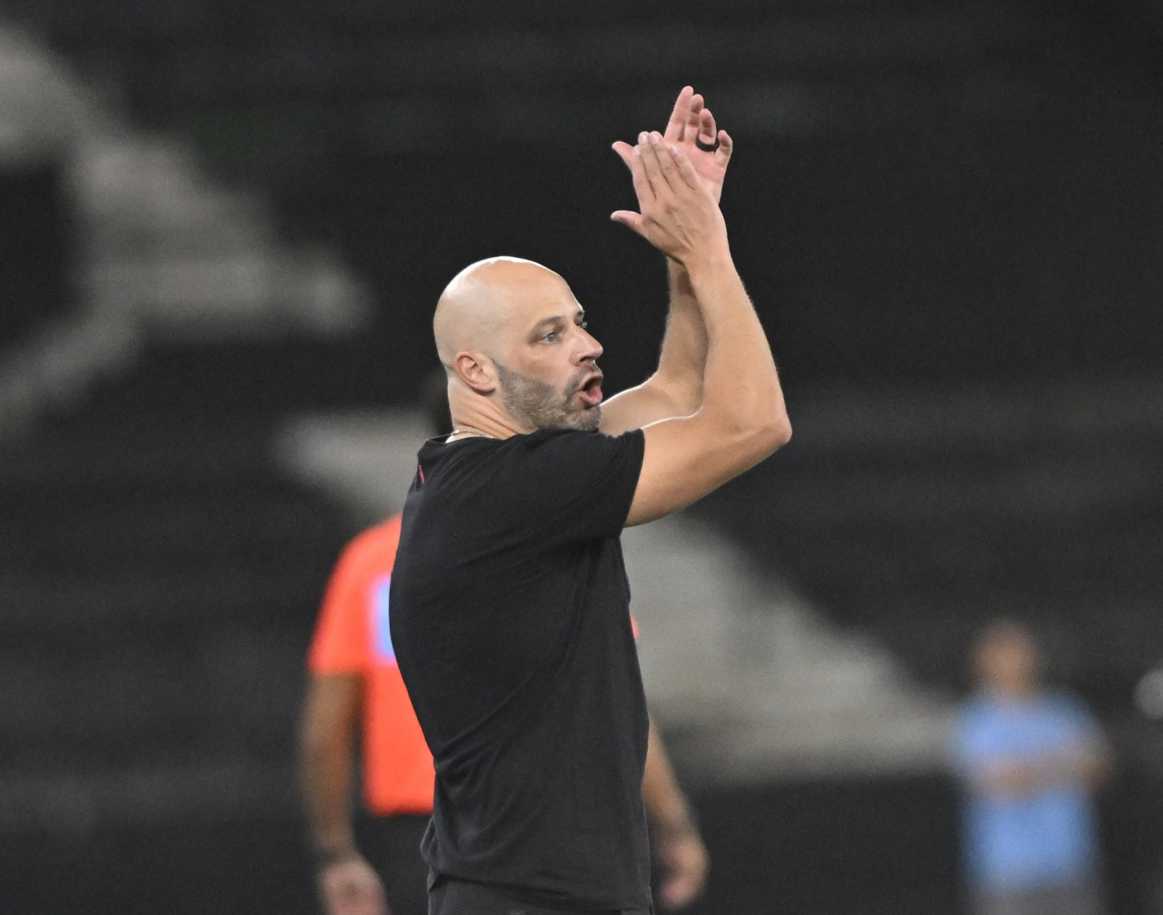 Franclim Carvalho na beira do gramado durante Botafogo x Chapecoense