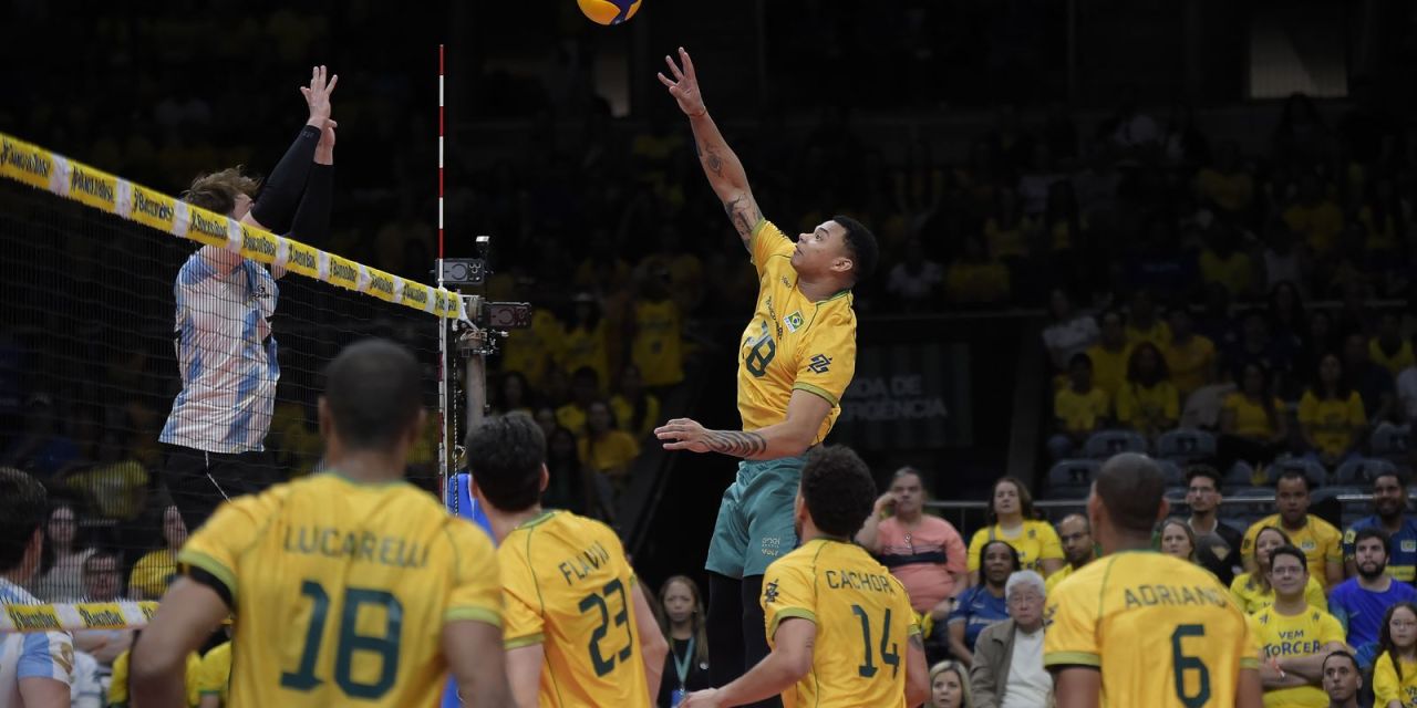 Seleção brasileira de vôlei no Maracanazinho