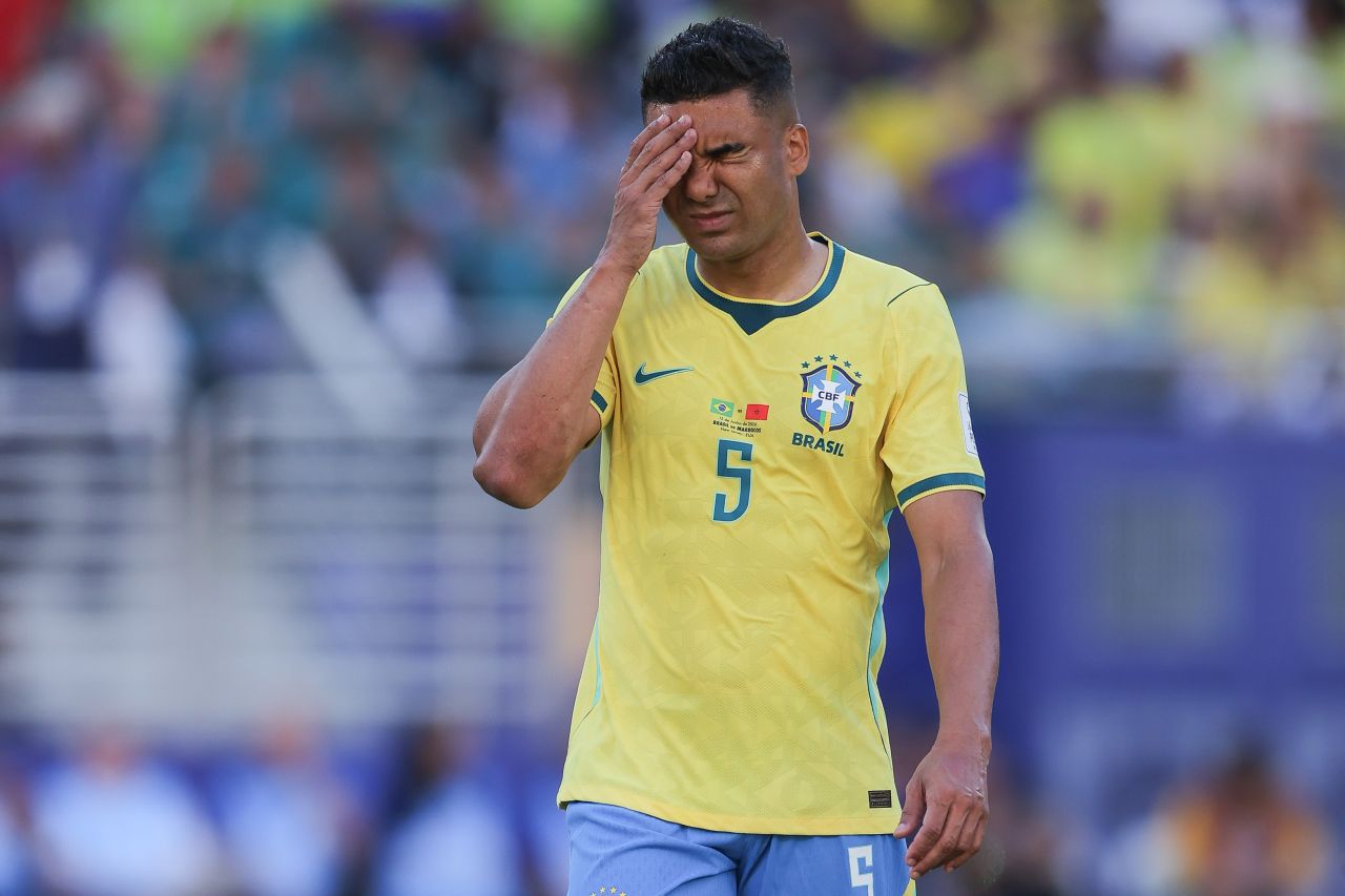 Casemiro lamenta gol na partida Brasil x Marrocos