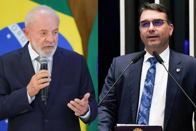 Lula e Flavio Bolsonaro