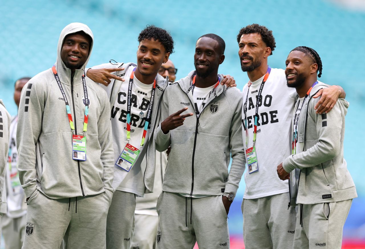 Jogadores de Cabo Verde no treino em Miami