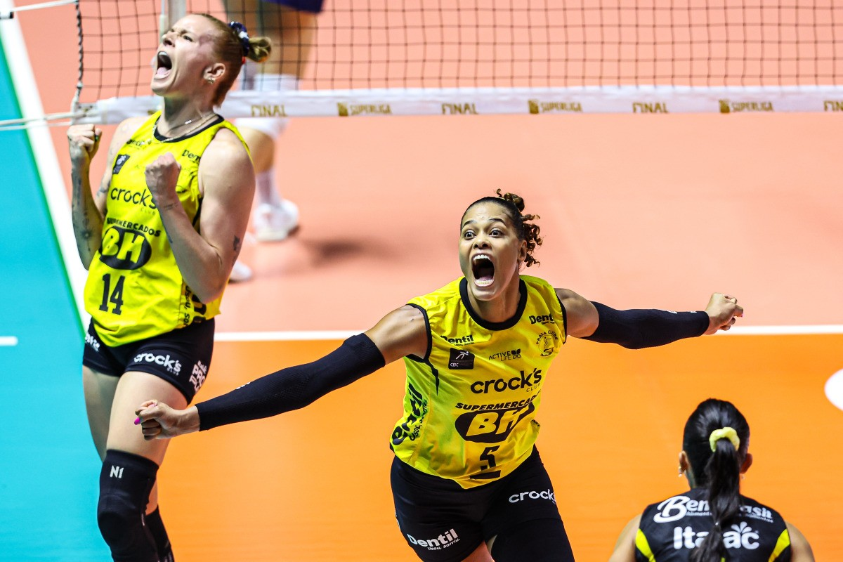 Payton Caffrey comemora ponto decisivo contra o Minas