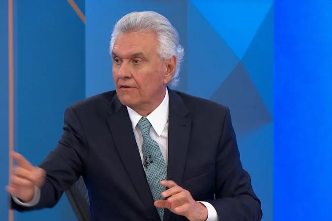 Ronaldo Caiado durante sabatina no Jornal Nacional