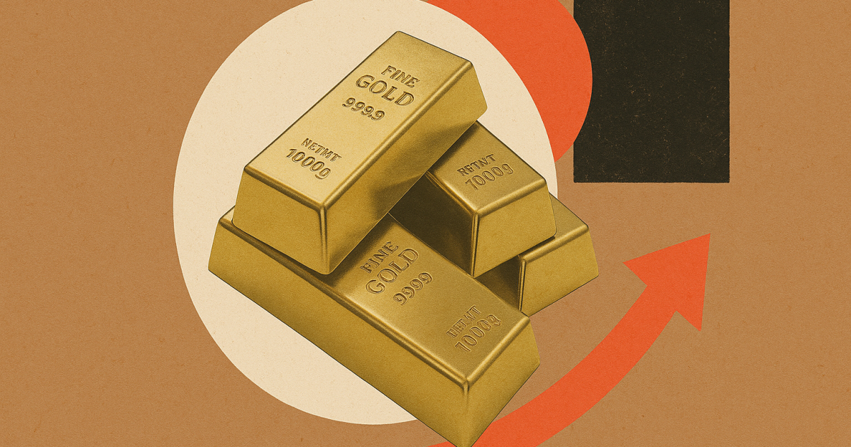 Barras de ouro empilhadas