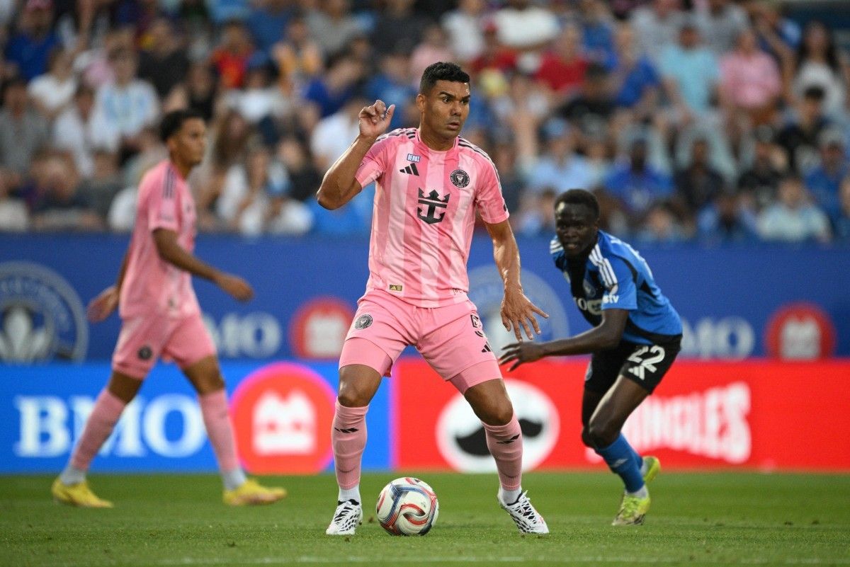 Casemiro em ação pelo Inter Miami na estreia contra o Montreal