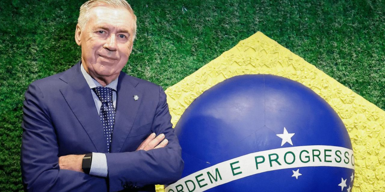 Carlo Ancelotti em coletiva com a seleção brasileira