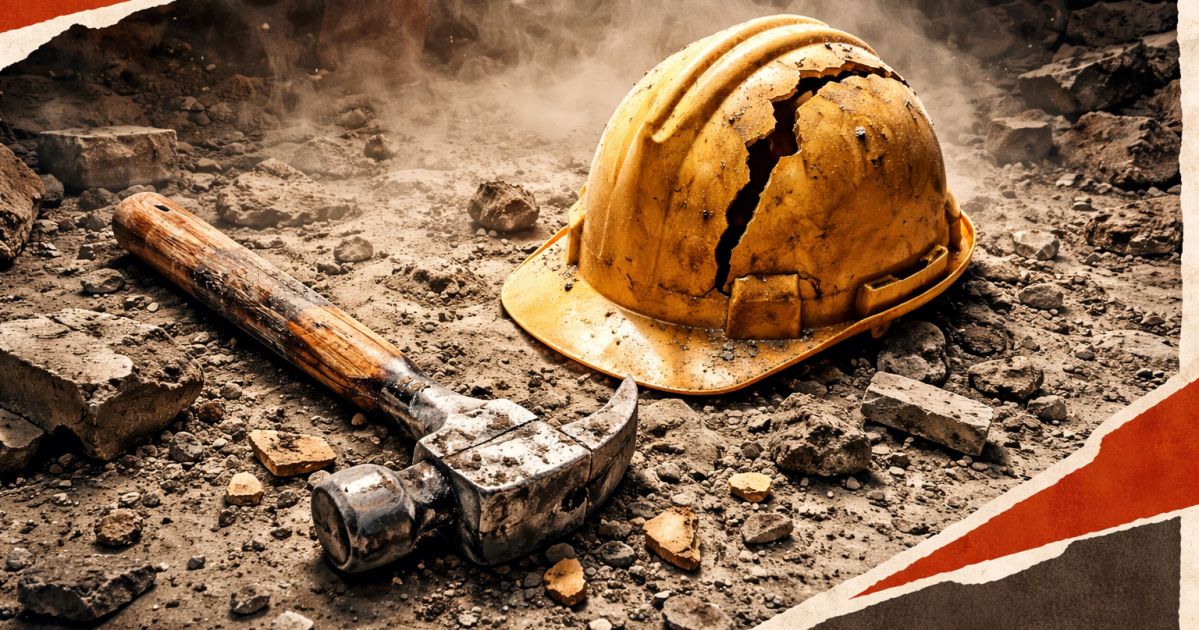 Operários em canteiro de obras
