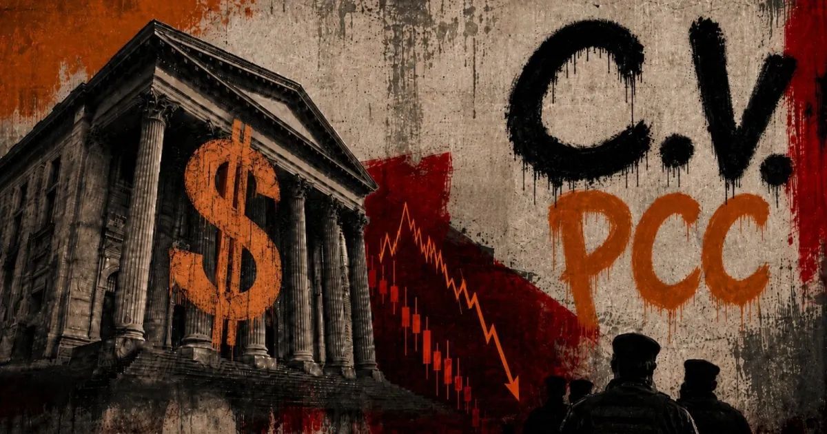 fachada de banco com bandeiras do Brasil e dos EUA