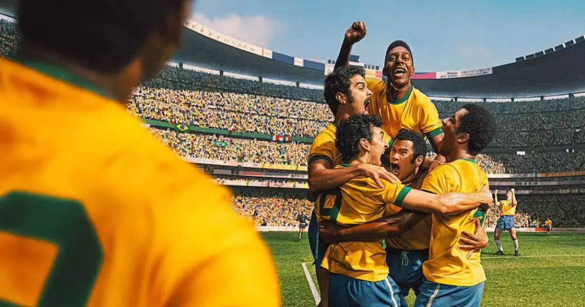 Montagem de cenas de filmes e séries sobre futebol