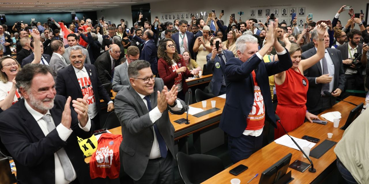 Deputados da comissão especial durante votação