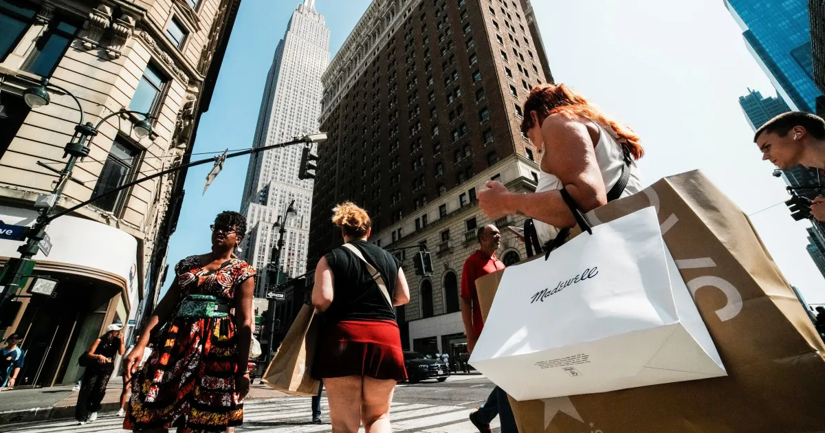 Gráfico do índice de confiança do consumidor dos EUA