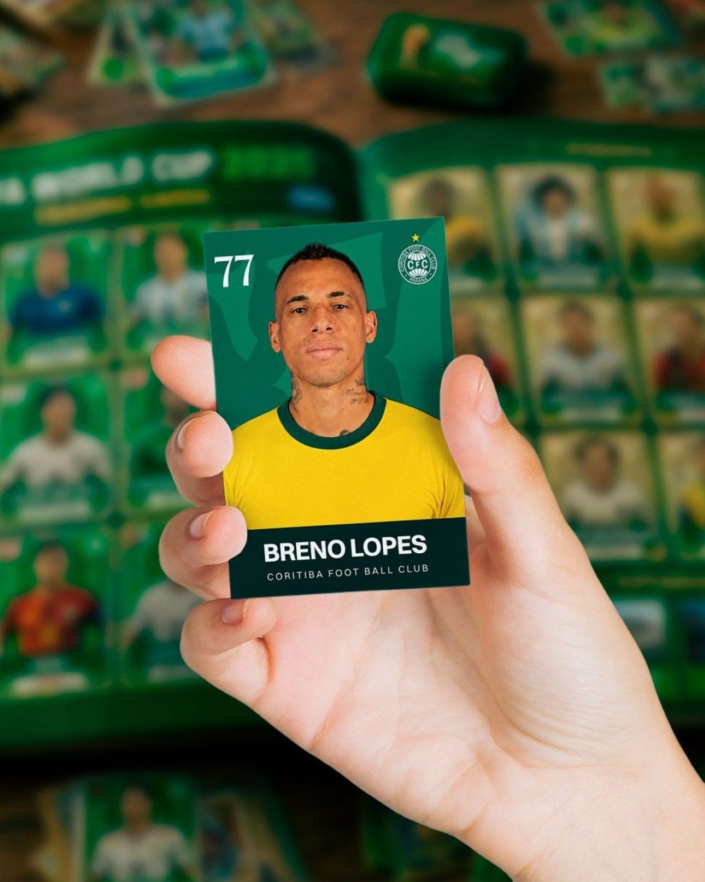 Publicação do Coritiba provocando o Santos com imagem de Breno Lopes