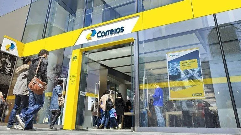Placa da sede dos Correios