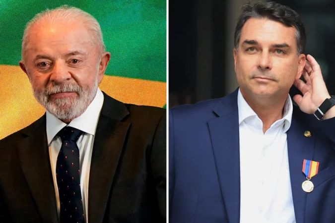 Lula e Flávio Bolsonaro