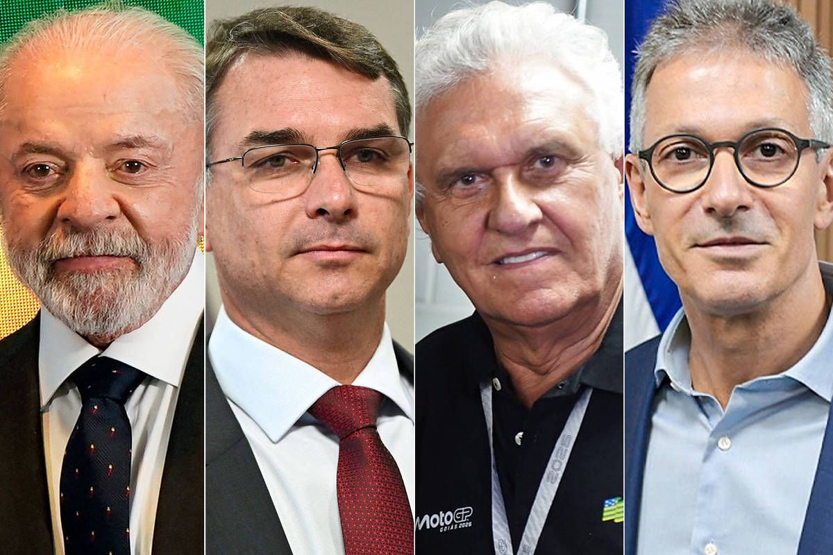 Lula e Flávio Bolsonaro em eventos públicos