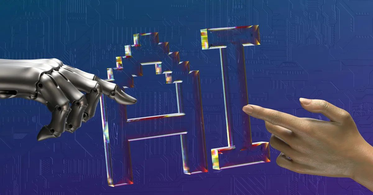 Ilustração de inteligência artificial e cadeado simbolizando segurança de dados
