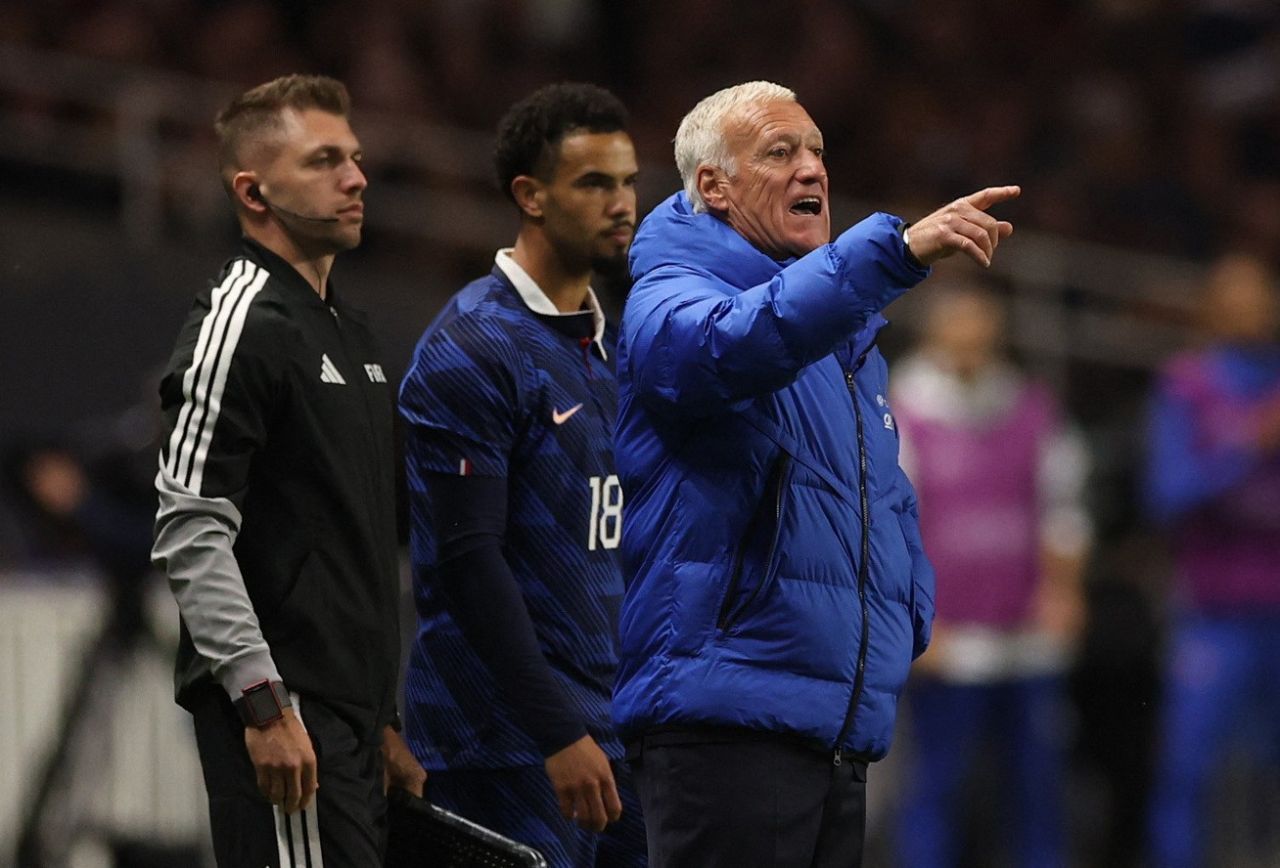 Didier Deschamps durante amistoso França x Costa do Marfim