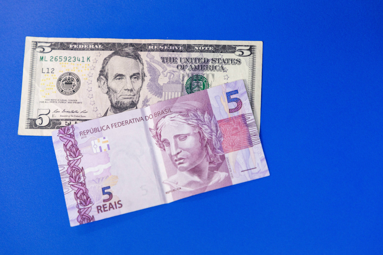 Gráfico do dólar e painel da Bolsa