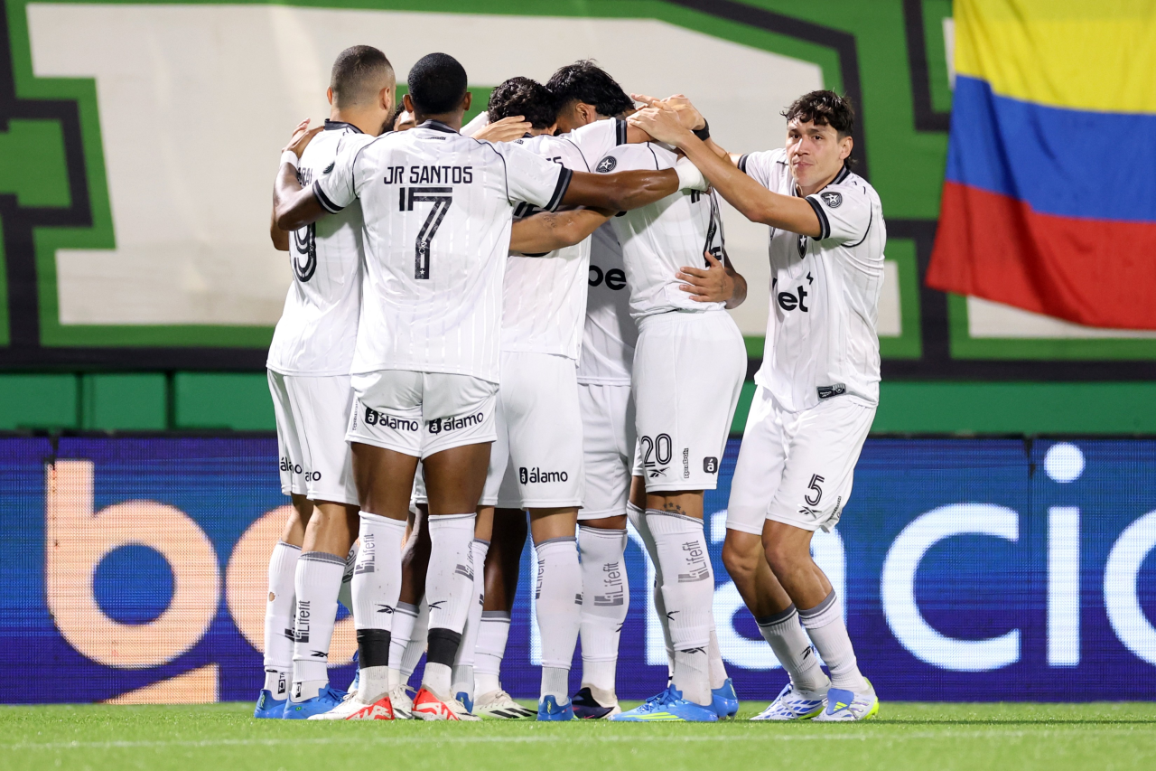 Jogadores do Botafogo comemoram gol