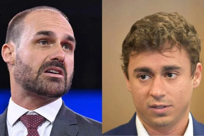 Postagens de Eduardo Bolsonaro e Nikolas Ferreira no X