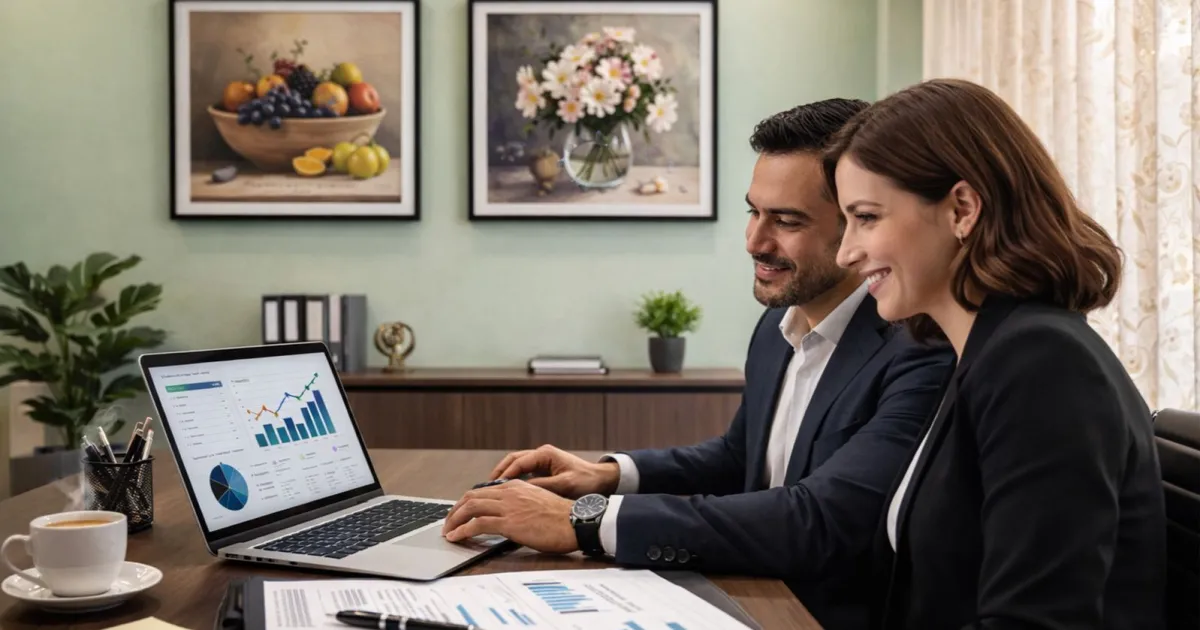 Pessoa organizando planilha de finanças e calculadora