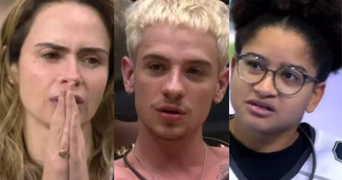 Ana Paula, Juliano e Milena durante o BBB 26