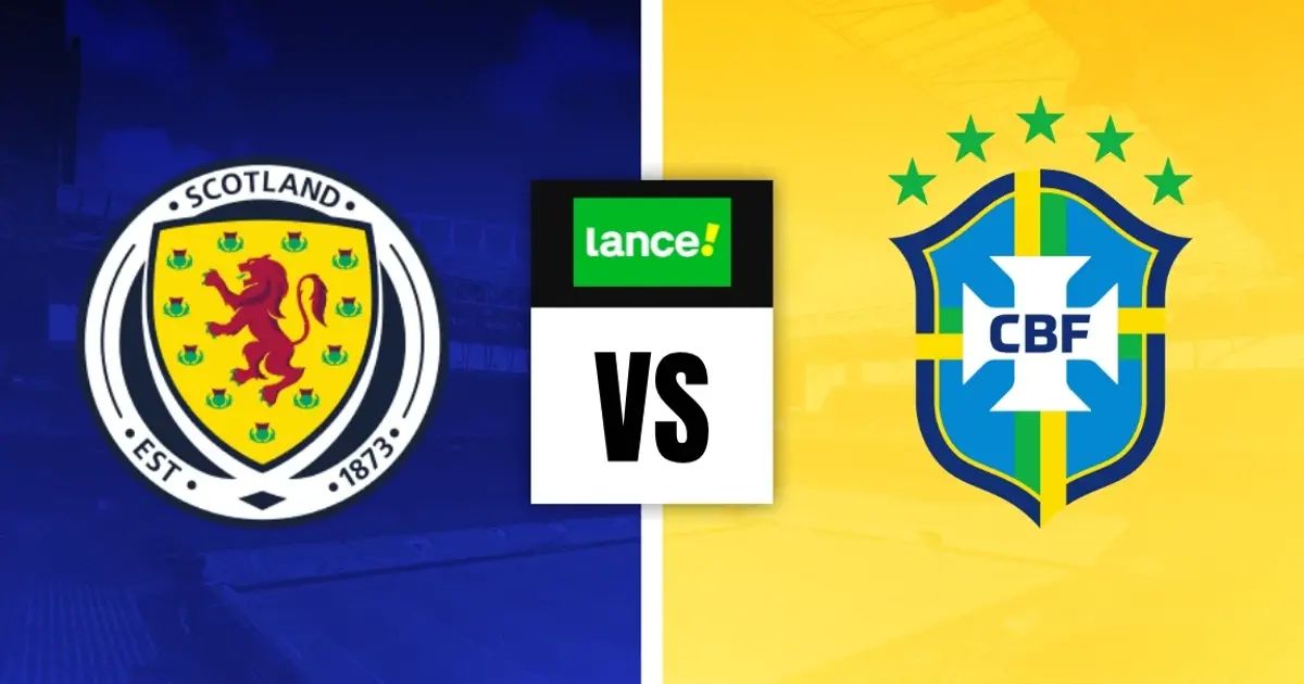 Escócia e Brasil em campo antes da partida