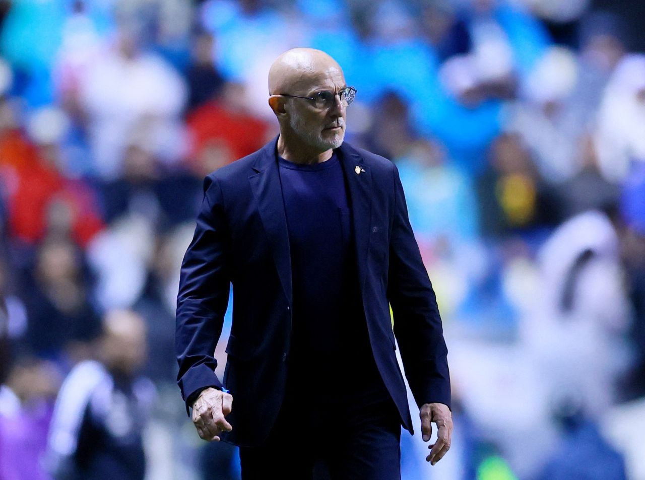 Luis de la Fuente durante coletiva após amistoso Espanha x Peru