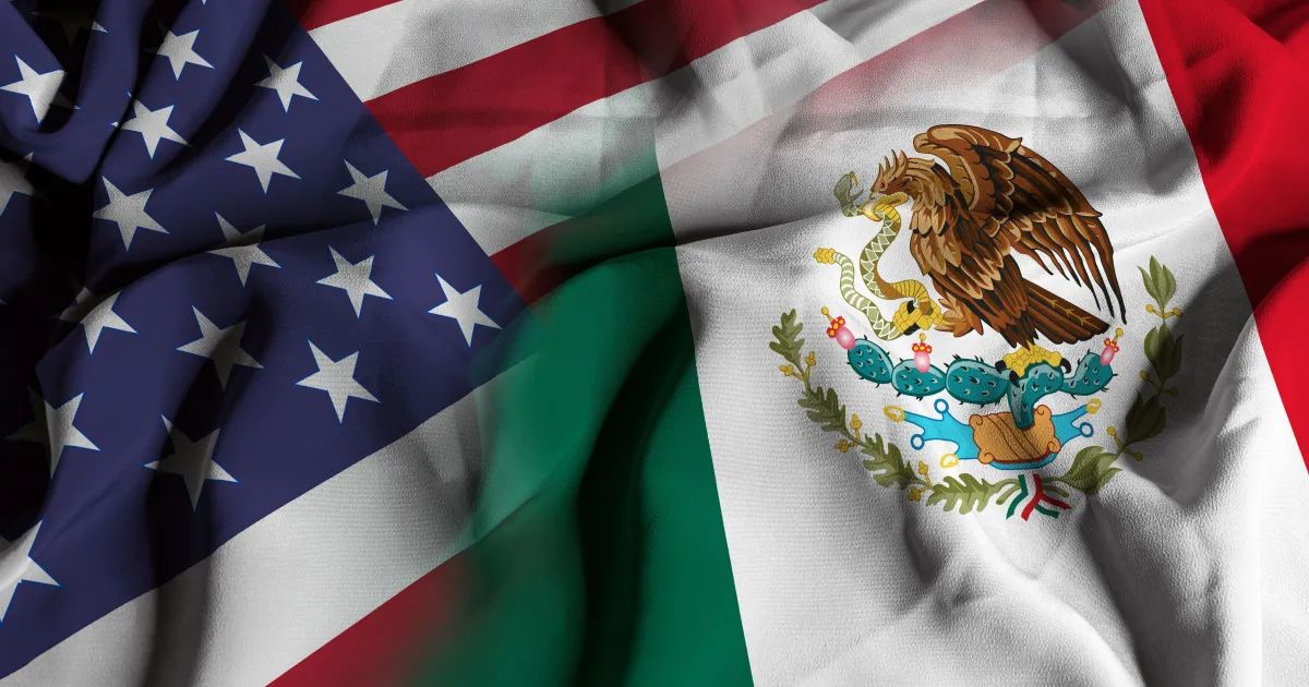 Delegações do México e dos EUA em mesa de negociações